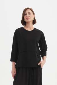 Tirelli: Tirelli Curved Seam Top 25a3609 - Black