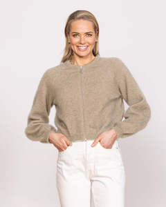 Noble Wilde Bellow Sleeve Zip Cardi NW3243 - Oyster