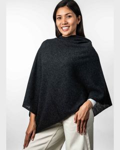 Nz Made Merinos: Koru Two Way Poncho KO798 - Charcoal
