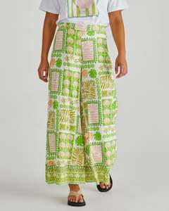 Sass: Sass Emmett Wide Leg Pant 20108PWSS - Green Shell Patchwork