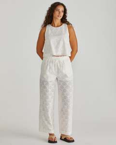 Sass Zimmy Broderie Pant 20200PWSS - Cream