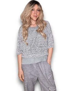 Winter: Helga May Melange Glitter Ice Knit - Navy/White