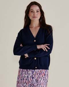 Betty Basics Leon Knit Cardigan BB4086 - Navy