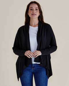 Cardigan: Betty Basics Maeve Bamboo Cardigan BB1087 - Black