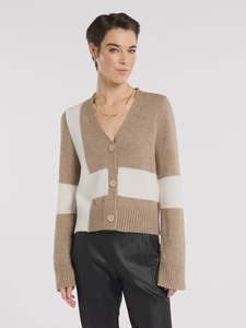 Cardigan: Marco Polo Eternal Check Cardi YTMP3635 - Cedar