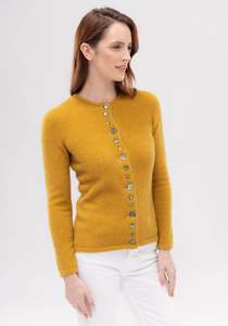 Cardigan: Merinomink 1736 Shell cardigan - Dijon