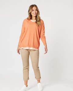 Threadz Isabella Knit with Stripe Cami T47690 - Mango