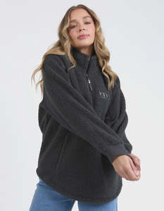 Foxwood Weekend Boucle Crew 5533105 - Dark Grey