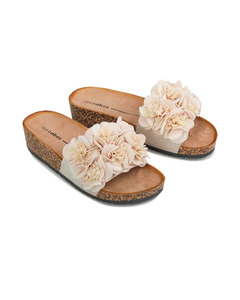 Non Leather Shoes: Los Cabos Corsage PU Slides S25 - Natural