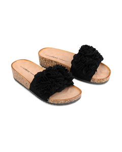 Los Cabos Corsage PU Slides S25 - Black
