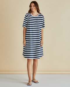Betty Basics Eloise T-shirt Dress BB1109 - Navy Stripe