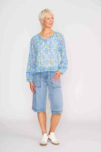 M O: Memo Tassel Blouse TP14301 - Bluebelle Pop