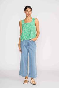 Memo Queen Crop Jean TP14634 - Blue Wash