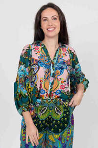 Augustine: Augustine Noah Shirt Crepe Retro Print RA545