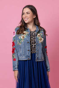 Augustine: Augustine Maddison Blue Denim Jacket Rose RA231B