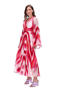 Augustine: Augustine Gina Maxi Dress Pleated Pink r5914