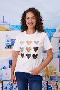 Classified Pearl Heart T-Shirt C7021 - White
