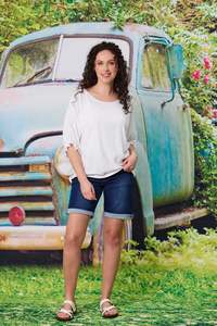 Classified Santorini Linen Blend Top C5044 - White