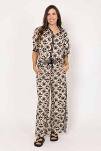 Charlo: Charlo Ashley Pant Black Beige CH705