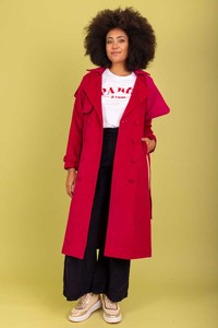 Charlo: Charlo Amara Coard Cotton Trench Pink ch165