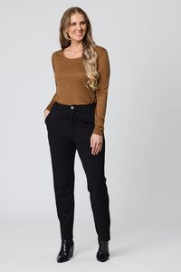 Democracy Hailey Plain Side Elastic Waist Pant D6024 - Black