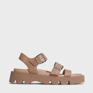 Eos Shoes: EOS Monn Leather Sandal - Taupe