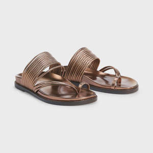 Eos Shoes: EOS Carmelle Leather Slides Bronze