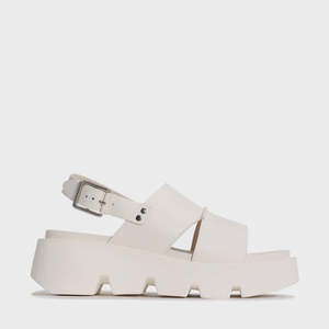 Eos Shoes: Eos Kaily Leather Sandals Bone