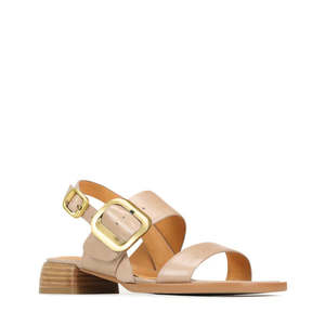 Eos Shoes: EOS Tegean-2 Leather Sandals - Taupe