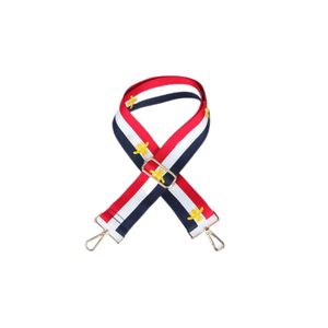 Honey Belle: Bag Strap Embroidered Bees FPS38 - Navy/White/Red Stripes