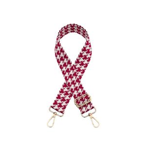 Honey Belle: Bag Strap Houndstooth FPS9 - Maroon/White