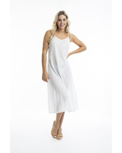 Orientique Cotton Maxi Length Slip ms25 - White
