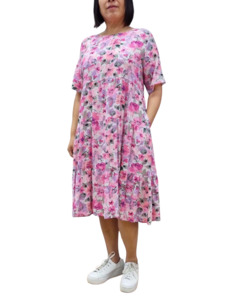 Glam Dress 2507-4 - Pink/Mauve Floral