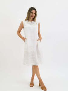 Worthier The Label: Worthier The Label Lydia Linen Dress WY-1531 - White