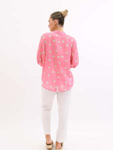 Worthier the Label Dottie Linen Shirt WY-2719 - Pink
