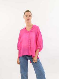 Worthier The Label: Worthier The Label Aurora Shirt WY-2295 - Barbie Pink