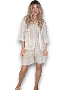 Helga may C'est La Vie Drawstring Jacket - Beige