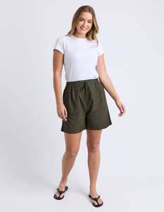 Elm Margi Long Line Short 8169040 - Khaki