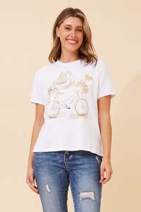 Italian Short Sleeve graphic print t-shirt T176496 - White Bicycle