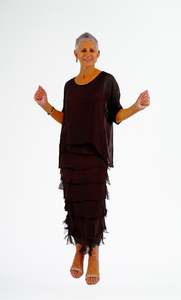 Made In Italy: Italian Silky plain dress LSD21-703 - Moro