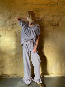 All: Spuds - Frill PJ set | Chocolate Stripe