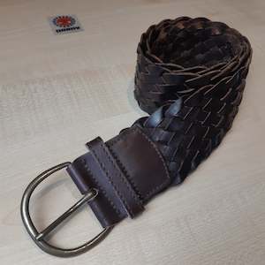 Late 20th Century: Belt, Woven Leather