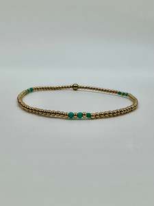 Street Style 1: Petite Seed Bead Inset/Bead Bracelets - Gold/Silver