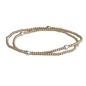 Bead Bracelet Double Wrap/Mirror Beads