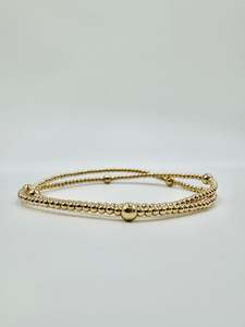 Bead Bracelet Double Wrap - Gold/Silver
