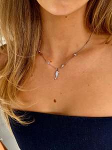 Silver Diamantè Wing Necklace - Diamantè Chain