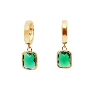 Green Emerald Drop Earrings