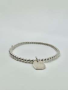 Timeless Luxury: Bead Bracelet/Heart Pendant