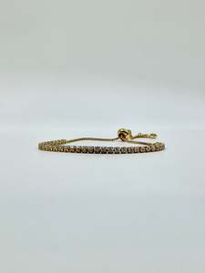 Gold Diamantè Tennis Bracelet - Adjustable