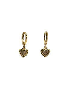 Diamantè Heart Drop Earrings